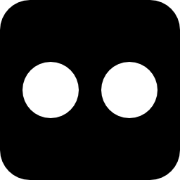 黒い正方形の円のホワイト無料アイコン