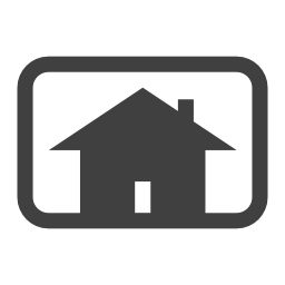 灰色の無料アイコンの角の丸い長方形の家