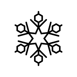 六角形の形状の無料アイコンと雪