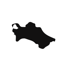 トルクメニスタン国地図黒い図形無料アイコン