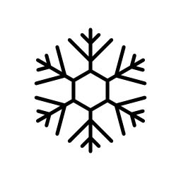 六角形の無料アイコンを細い線で雪の結晶デザイン