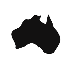 オーストラリア黒国地図図形無料アイコン