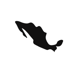メキシコ国地図黒い図形無料アイコン