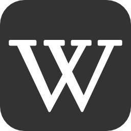 黒の丸みを帯びた正方形の背景無料アイコンをウィキペディアwebサイトロゴ