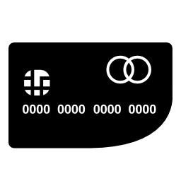 不規則な形の無料アイコンとクレジットカード