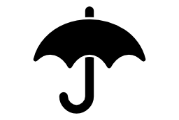傘の黒いシルエット無料アイコン