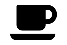 コーヒーカッププレート黒シルエット無料アイコン