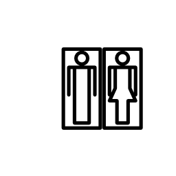 女性と女性と男性の風呂の信号し、男アウトライン図形無料アイコン