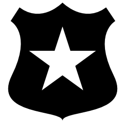 星のシンボル無料アイコンと警察の盾