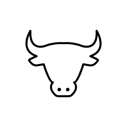 牛の頭の輪郭の無料アイコン