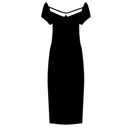女性の長い黒のドレス無料のアイコン