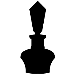 モードパルファムエレガントな形状の黒いシルエットの無料のアイコンの小さなボトル
