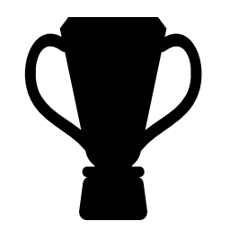 トロフィーカップ黒の形無料アイコン