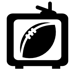 ラグビーボールのテレビモニター無料アイコン