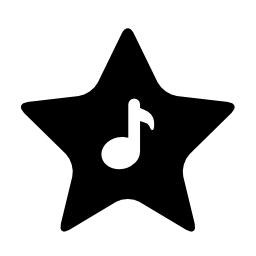 音符無料アイコンと星のシェイプ