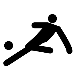 無料アイコンのボールを蹴るフットボール選手