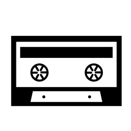 黒と白のカセットテープ詳細無料アイコン