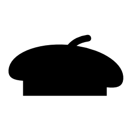 ベレー帽黒の形無料アイコン