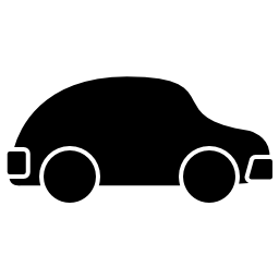 車の黒の丸みを帯びた形状側ビュー無料アイコン