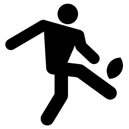 ラグビー選手のボールの無料アイコンを蹴る