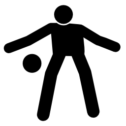 ボール無料アイコンとサッカー前頭立っているプレーヤー