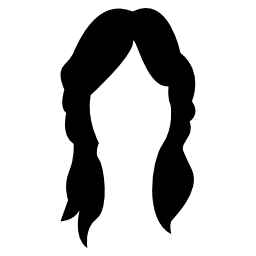 女性の長い黒い髪の無料のアイコン