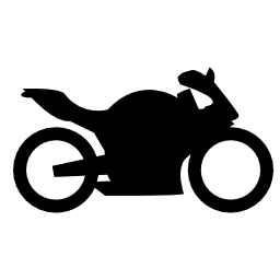 大きなサイズの黒いシルエット無料アイコンのオートバイ