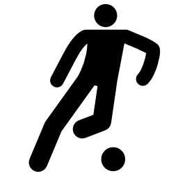 無料アイコンのボールを蹴るフットボール選手