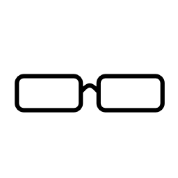 長方形の薄い眼鏡無料アイコン