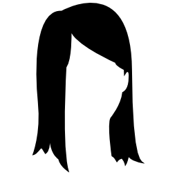 女性の長い髪とサイド前髪無料アイコン