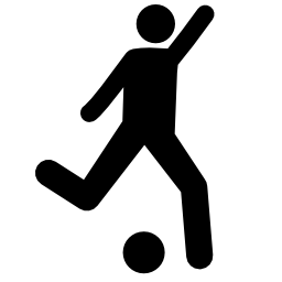 ボールの無料アイコンをキックしようとすると、サッカー選手