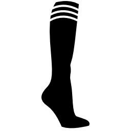 白い線無料アイコンとサッカー長い靴下