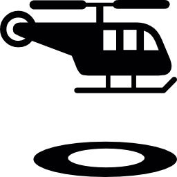 ヘリコプターと円形の着陸場無料アイコン