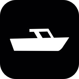 角丸の正方形内のボートは無料アイコン