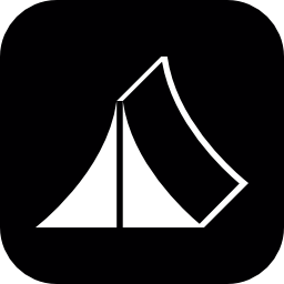 角丸の正方形のキャンプテント無料アイコン