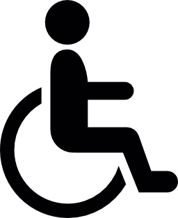 車椅子の無料アイコンを男性の漫画