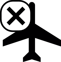 マーク無料アイコンのクロスと飛行機のシルエット底面図