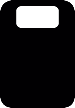 黒の長方形の丸みを帯びた形状の無料アイコンの計算機またはカバーのシルエット