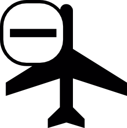 マイナス記号の無料アイコンと民間航空機の黒いシルエット