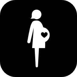 妊娠中の女性、彼女の腹の無料のアイコンの心