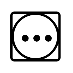 3つのドット、円、正方形の内部での洗濯シンボル無料アイコン