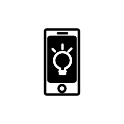 電球シンボル無料アイコン付き携帯電話