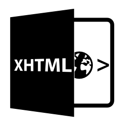 XHTMLファイルを開く形式無料アイコン