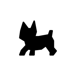 黒い子犬ペット犬小型形状無料アイコン