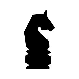 チェスゲーム黒い図形側表示無料アイコンからの馬