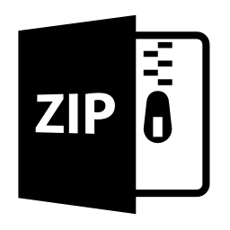 Zip圧縮ファイル形式インタフェースシンボル無料アイコン