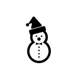 クリスマスボンネット無料アイコンと雪の2つのボールの雪だるま