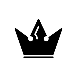 三角形の先の尖った王冠シルエットホワイトの詳細と無料のアイコン