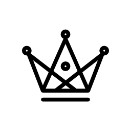 三角形から成っている王冠とサークル概要無料アイコン