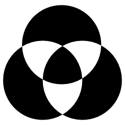 黒と白の無料アイコンの重複の円